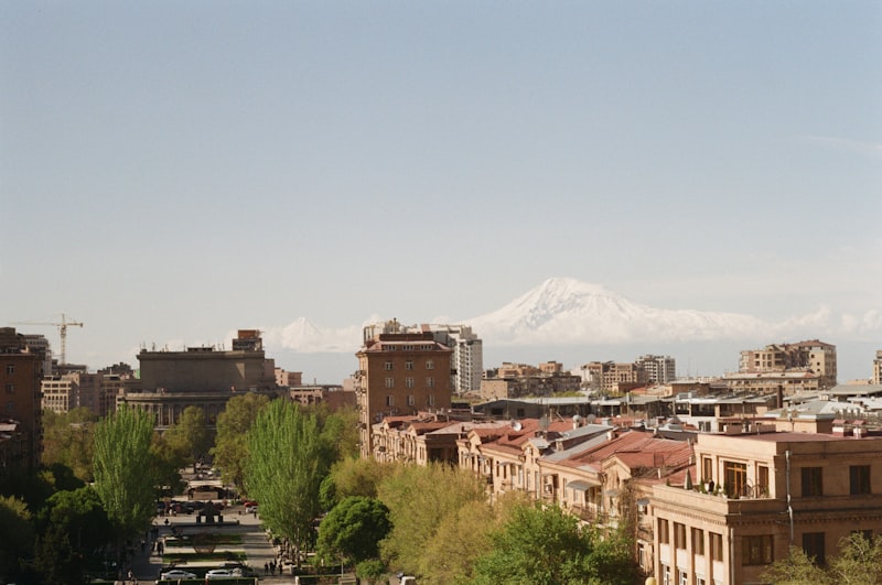 A road in Armenia in a rental car