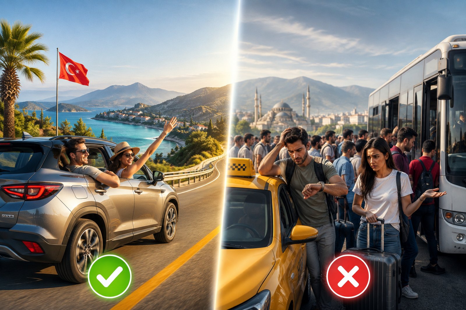 Car rental in Turkey versus taxi and bus